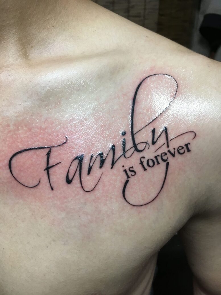 Hình Xăm Family Đẹp  Tatto Xăm Chữ Family Is Forerver  Dạy Xăm Môi