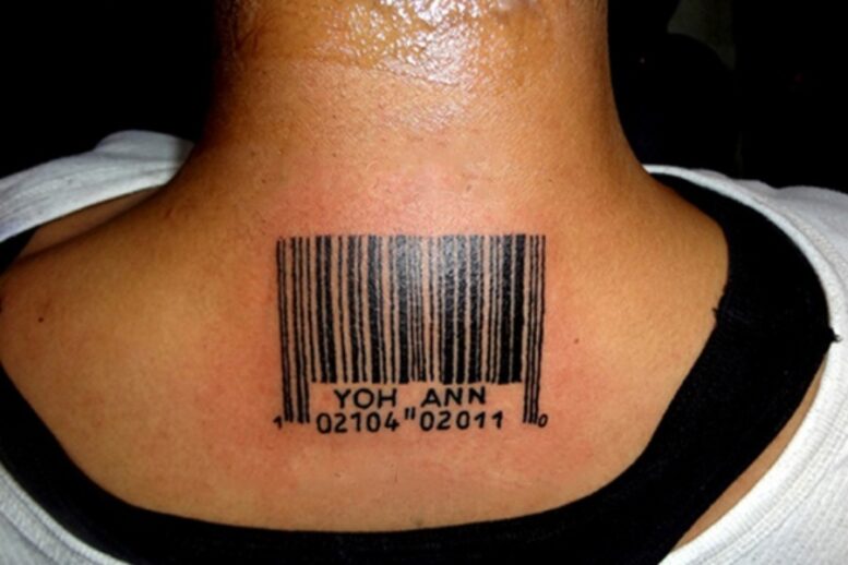 Hình tatoo mã vạch theo tên