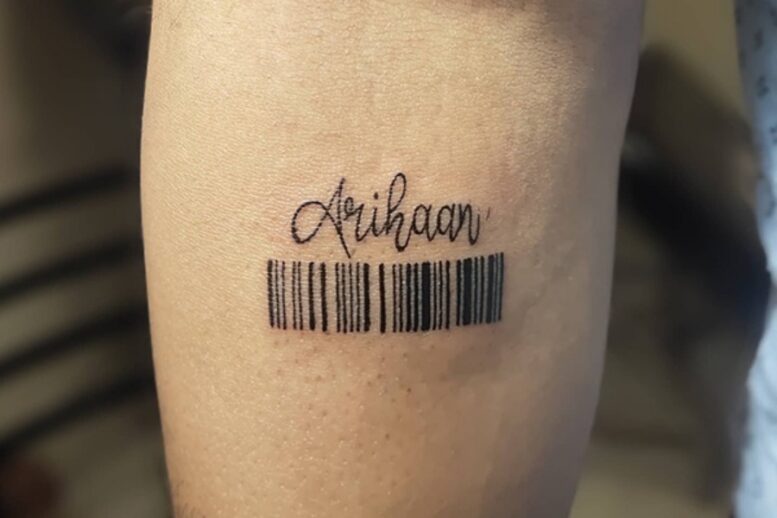 Hình tatoo mã vạch theo tên