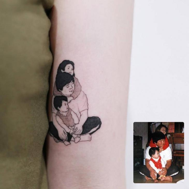 Crazy Tattoo - _ Xăm chân dung gia đình dạng linework đang... | Facebook