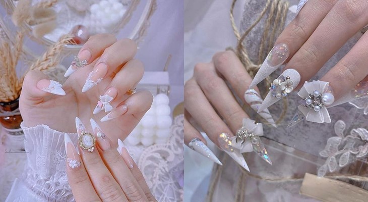 1 Tổng hợp 16 mẫu vẽ nail móng tay cô dâu đẹp nhất  2023